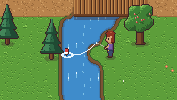 A fisher on the riverbank